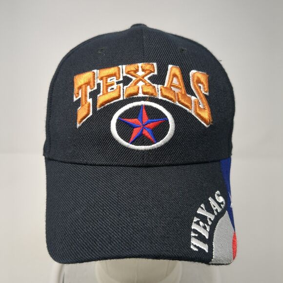Texas Strapback Hat Black OS Adjustable Embroidered Patriotic Texas State Dallas - Picture 2 of 8